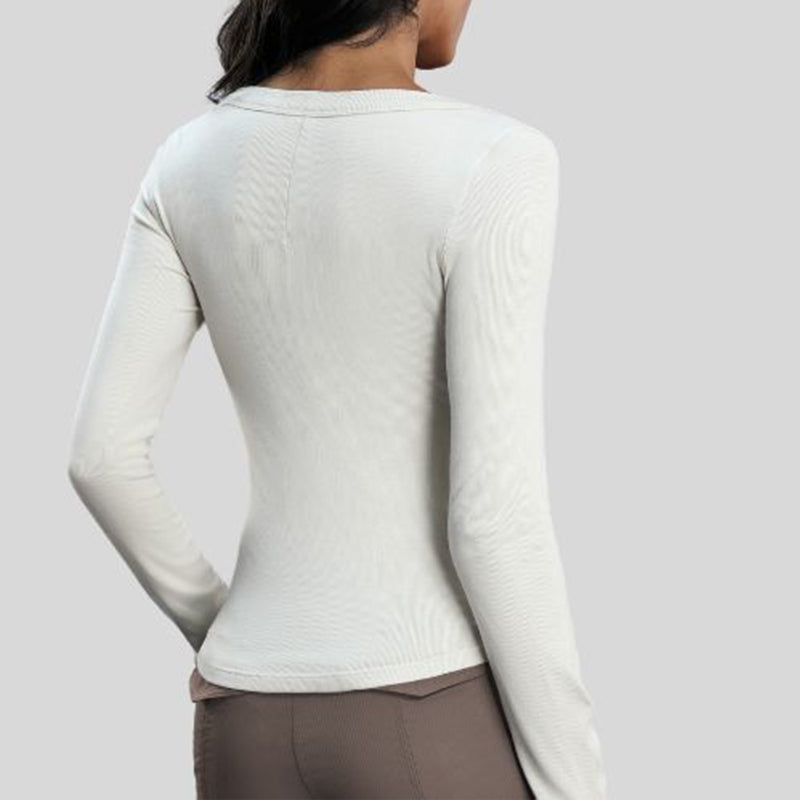 Off-the-shoulder long-sleeved top