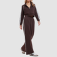 Women's Activewear Color-Block Jacket & Straight-Leg Pants Sports Set