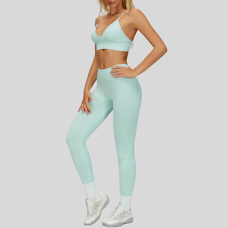 seamless Sports Bra + High-waisted leggings 2-Piece Set