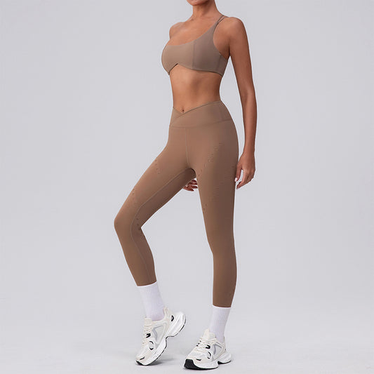 Wholesale one-shoulder Sports Bra + High | Wonderxfans bulk activewear