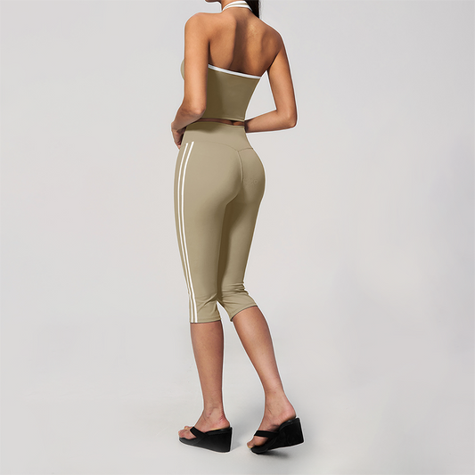 Wholesale Women's Cream-Feel Fleece Sleeveless Vest & High waisted cropped pants Set