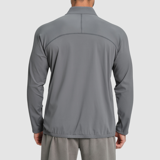 Wholesale Men's Mock Neck Long Sleeve Athletic Jacket – Moisture-Wicking Gym Fitness Training Outerwear