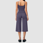 Wholesale Women's Brushed Spaghetti-Strap Tank Top & Wide-Leg Cropped Pants Set – Seam-Detail 2-Piece Yoga Set