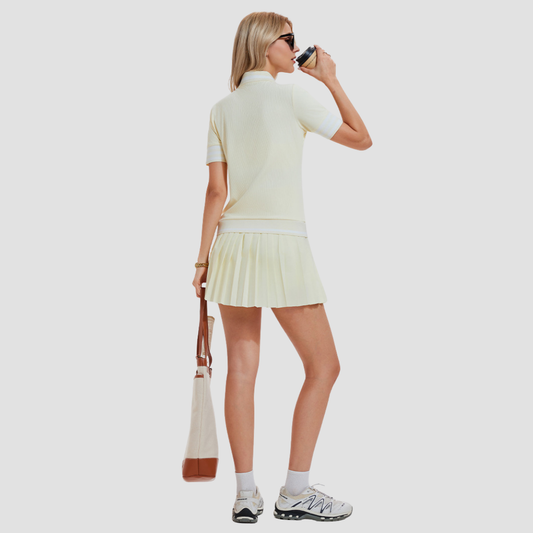 Wholesale New Sports Short Sleeve for Women Slimming High Elastic Fitness POLO Shirt Outdoor Running Tennis Set