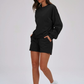 Wholesale loose round neck sweatshirt + loose shorts