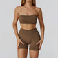 Tubo sem costura Sport Bra + Shorts de cintura alta