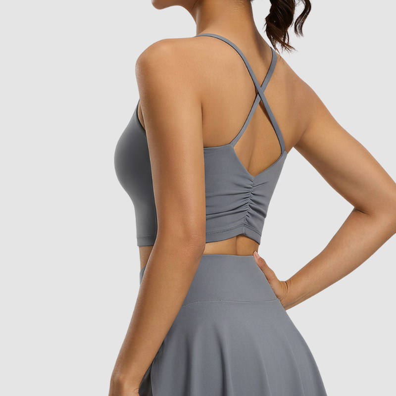 Wholesale spaghetti straps tank top with chest pads