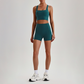 Wholesale Cross-Back Sports Bra & High-Waist Biker Shorts Set – Naked-Feel Quick-Dry Yoga 2-Piece