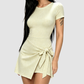 Wholesale Women's Plaid Faux Two-Piece Yoga Mini Dress with Built-in Bra