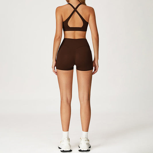 SPORTS BRA+High-waist shorts 2-PIECE SET