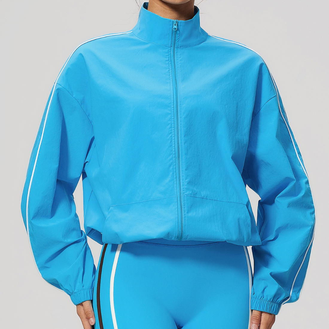 Wholesale Women's Quick drying high elasticity Stand-Collar Zip Sports Jacket