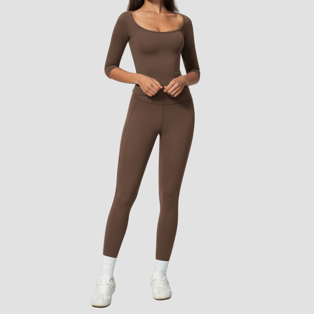 Wholesale Women's Mid-Sleeve Long Pants Yoga Set