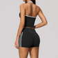 Wholesale Women's Bare-Feel Color-Block Tank Top & Shorts Set