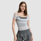 Wholesale Women's Mesh Off-Shoulder Short-Sleeve Sports Top