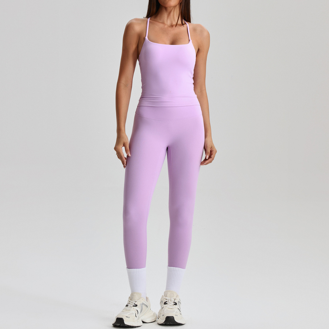 Women's Activewear Padded Sleeveless Top & Straight-Leg Pants Yoga Set