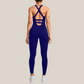 Seamless stretchy yoga bodysuit sports fitness jumpsuit
