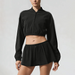 Wholesale Women's Ice-Cool Zip-Up Long Sleeve Jacket & Tennis Skirt Set – Quick-Dry Sun Protection