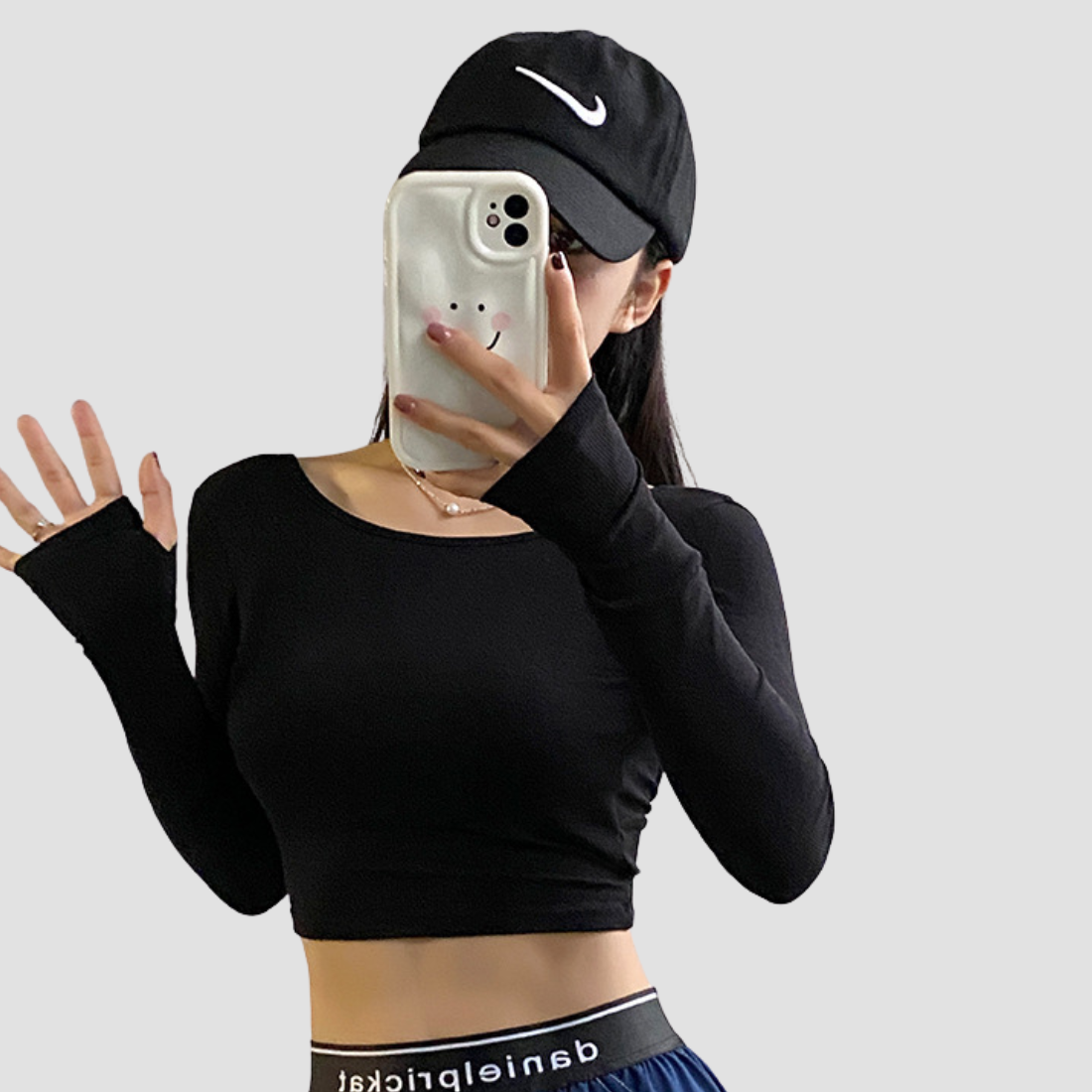 Wholesale Women's Crop Open Back Yoga Long Sleeve Top – Quick-Dry Fitness with Chest Pad