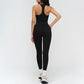 Racerback tank top + high-waisted leggings 2-piece set