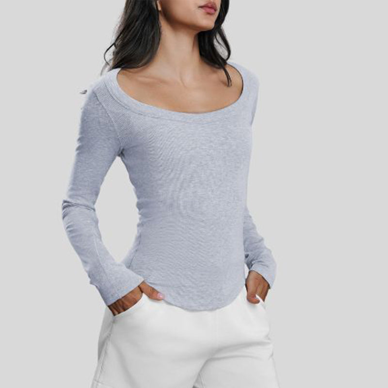 Off-the-shoulder long-sleeved top