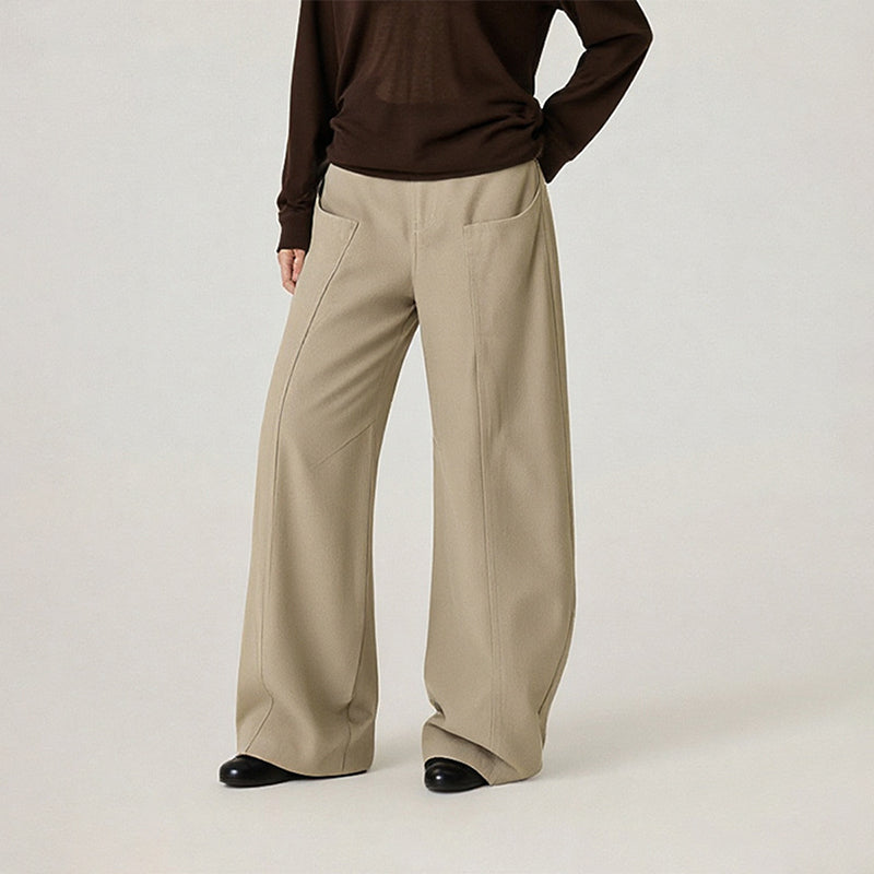 Mid-waisted curved knife pants