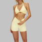 Removable breast sports bra+Sport shorts 2-piece set