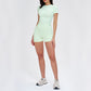 Wholesale solid color round-neck T-shirt + shorts