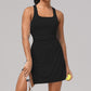 Waist-Cinching Slit Tennis Dress