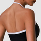 Wholesale Women's Striped Yoga Tank Top + High-Waist Wide-Leg Pants Set – Built-In Bra Pad Gym Fitness Set