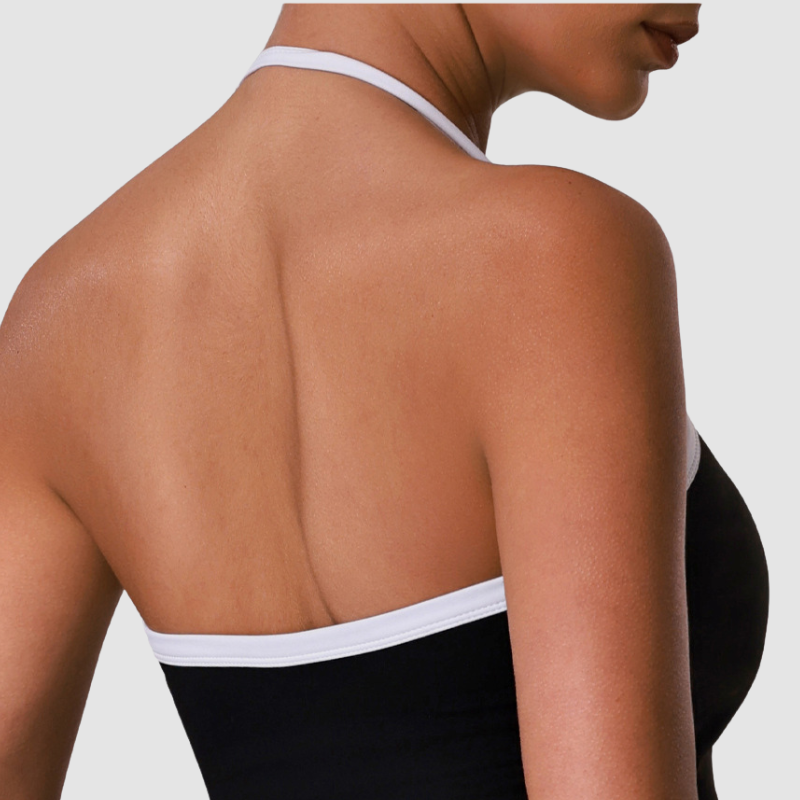 Wholesale Women's Striped Yoga Tank Top + High-Waist Wide-Leg Pants Set – Built-In Bra Pad Gym Fitness Set
