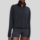 Half-zip stand collar drawstring sports top