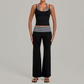 Wholesale Women's Retro Print Yoga Fake Two-Piece Vest+Flared-Leg Pants Set