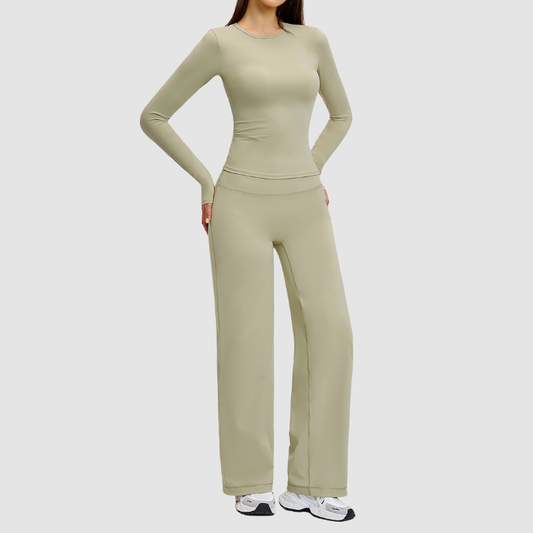 Wholesale wide-leg loose-fitting pants + long-sleeved | Wonderxfans bulk activewear