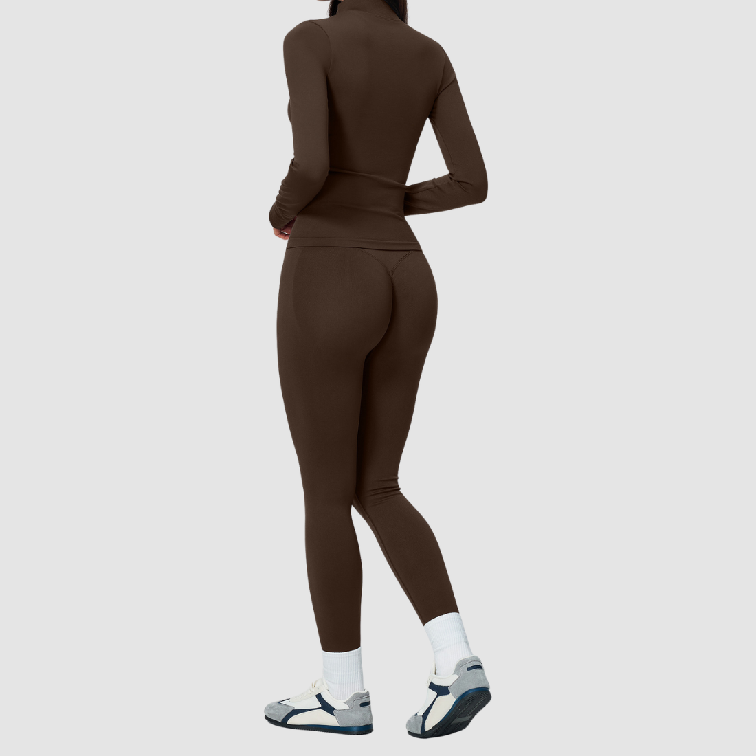 Wholesale Women's Stand-Collar Cardigan & High-Waist Leggings Yoga Set
