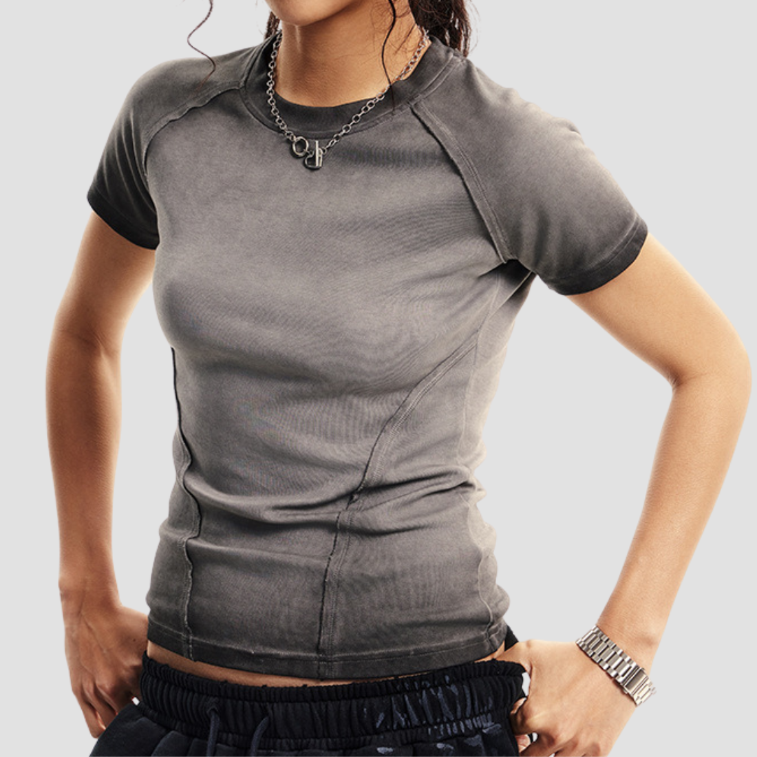Wholesale Women’s Cropped Raglan T-Shirt – Cotton Streetwear Top