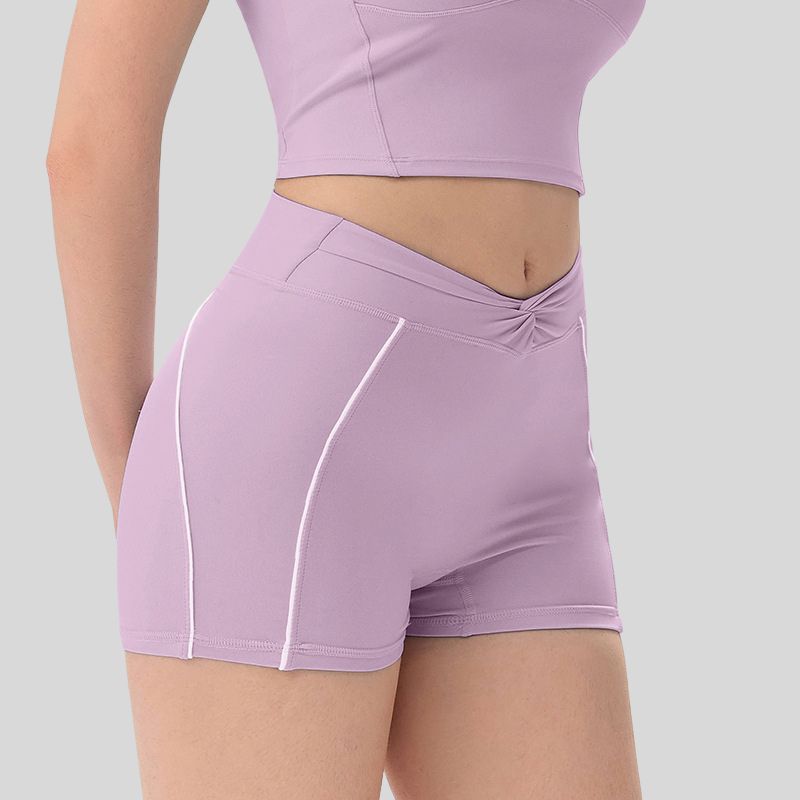 Wholesale women's twist barefeel yoga shorts | Wonderxfans bulk activewear