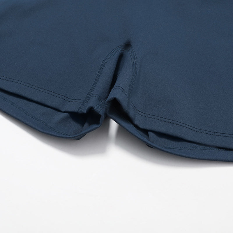 Top de ioga de manga longa escovada + shorts de cintura alta.