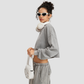 Wholesale Washed Raw-Edge Long Sleeve Top – Cropped Cotton Streetwear