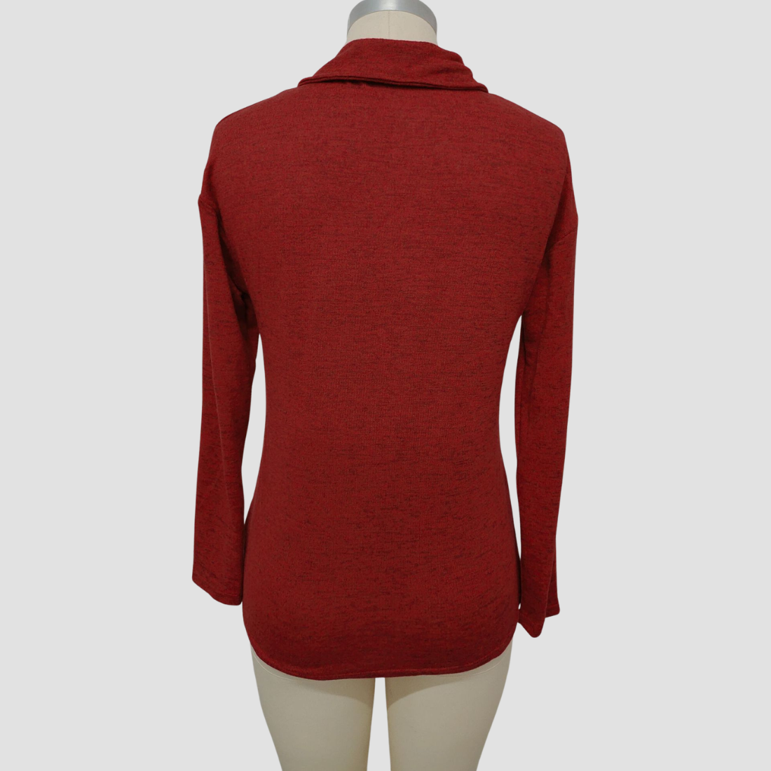 Wholesale Women's Knitted Fabric Lapel Zipper Casual Long Sleeve Top