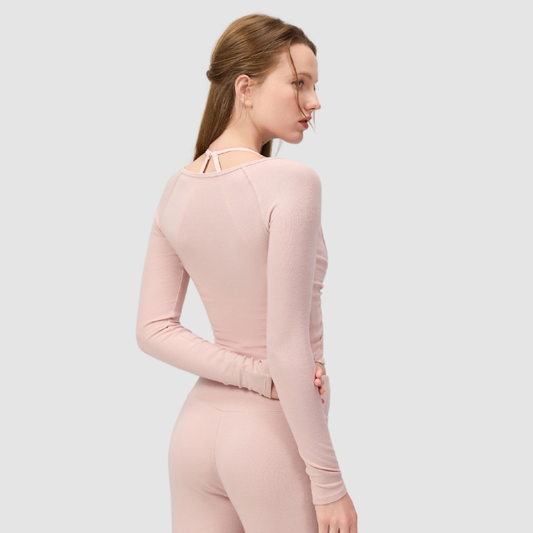 Wholesale Women's Twist-Knot Long-Sleeve Yoga Top – Fitted Running Cover-Up