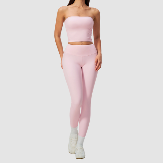 Wholesale Women’s Tube Top & High-Waist Leggings Yoga Set – Padded