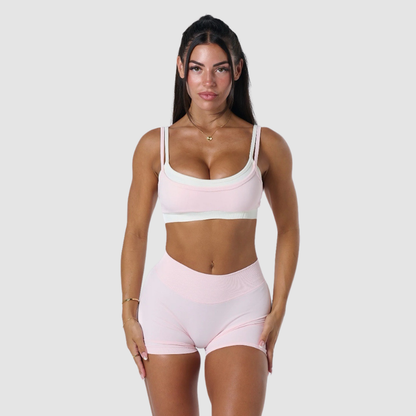 Faux two-piece Naked and beautiful back bra + quick-drying shorts set