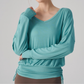 Wholesale V-Neck Batwing Sleeve Yoga Cover-up – Loose Drawstring T-Shirt