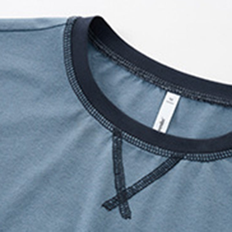 Contrast color quick-drying long-sleeved bottoming T-shirt