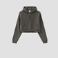Wholesale Women’s Fleece-Lined Zip Hoodie – Cropped Relaxed Winter Jacket