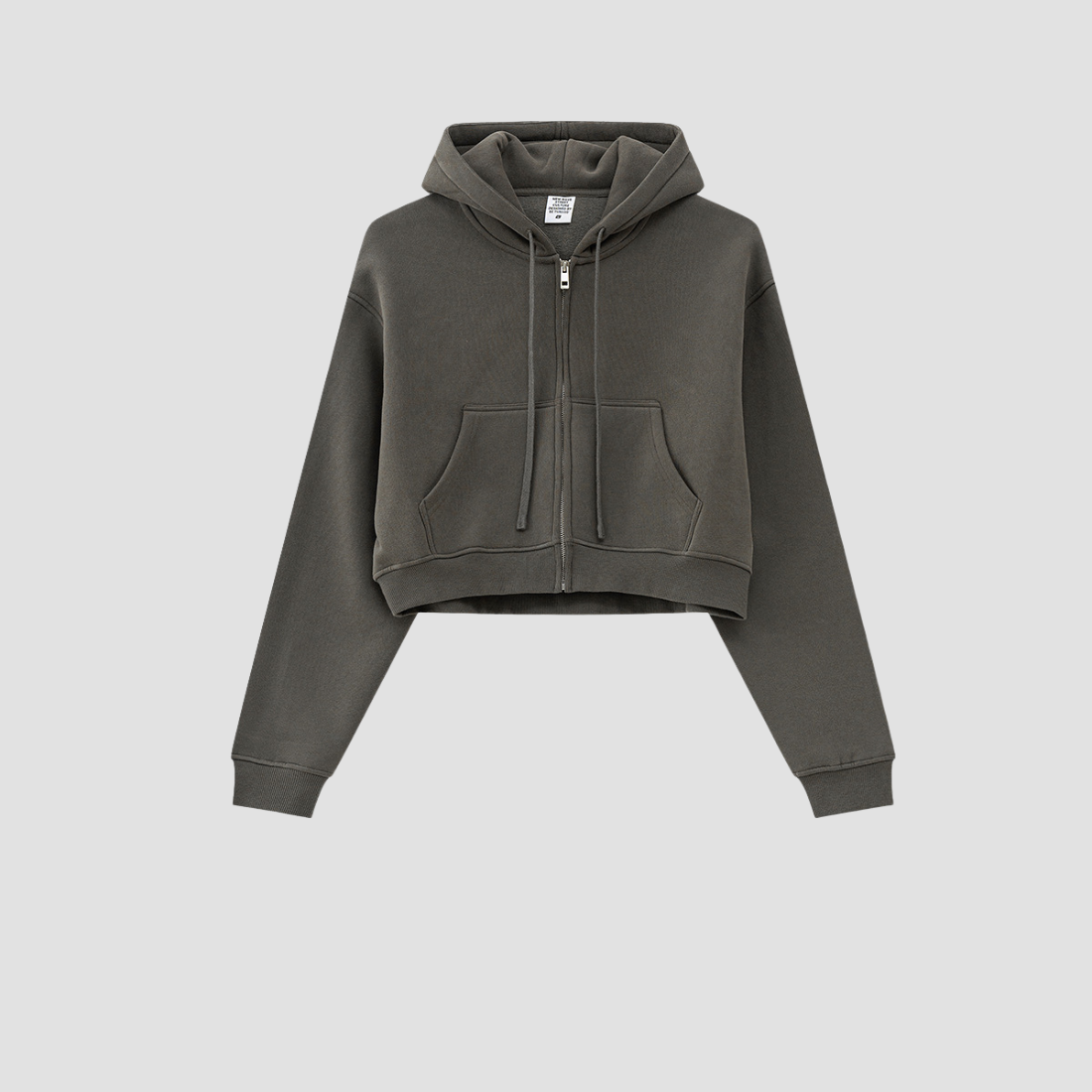 Wholesale Women’s Fleece-Lined Zip Hoodie – Cropped Relaxed Winter Jacket