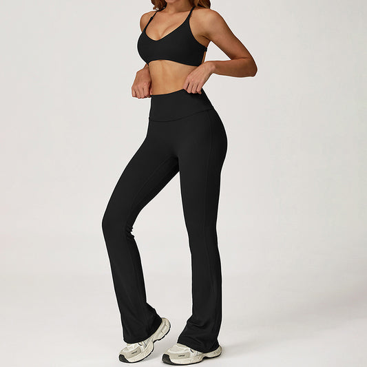 Wholesale Cross-Back Sports Bra + Flared | Wonderxfans bulk activewear