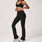 Cross-Back Sports Bra + Flared Leg Pants 2-Piece Set