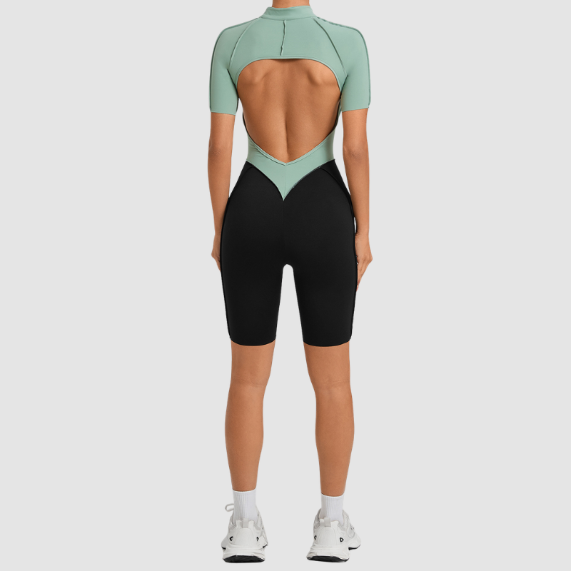 Wholesale Color blocked short sleeve backless | Wonderxfans bulk activewear