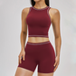 Wholesale contrasting sleeveless fitness yoga tops